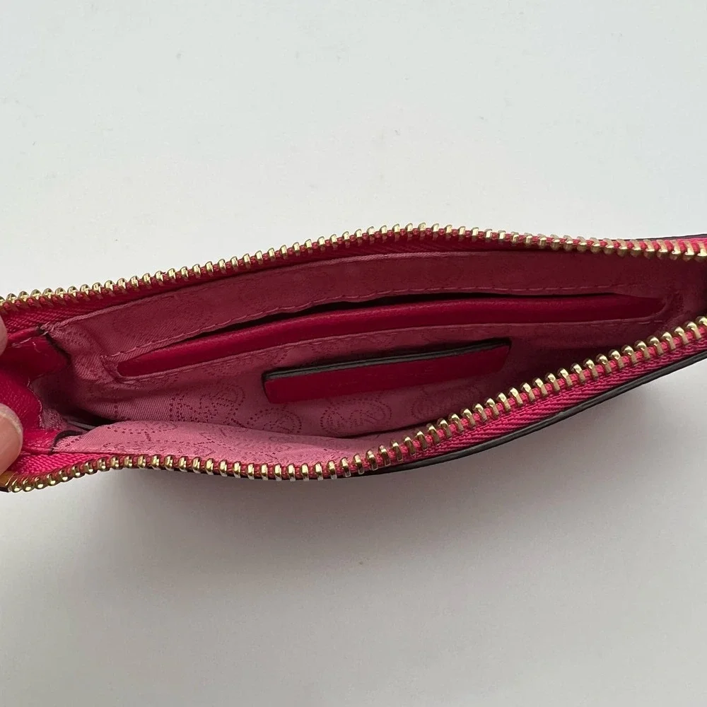 Michael Kors Hot Pink Wristlet with Zip Closure Colorful Preppy Designer - Picture 3 of 11